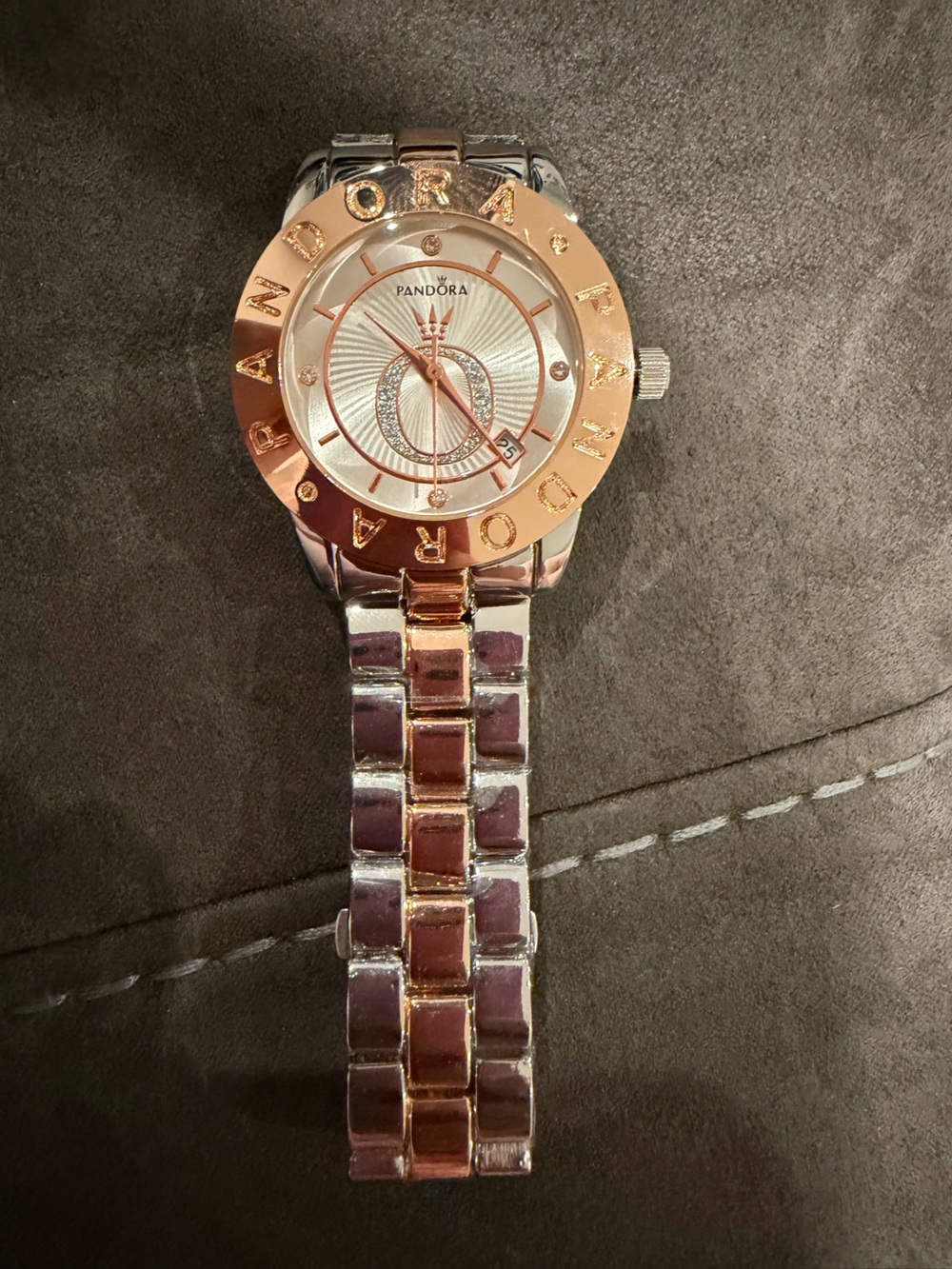 New Pandora Two-Tone Rose Gold and Silver Women’s Bracelet Watch